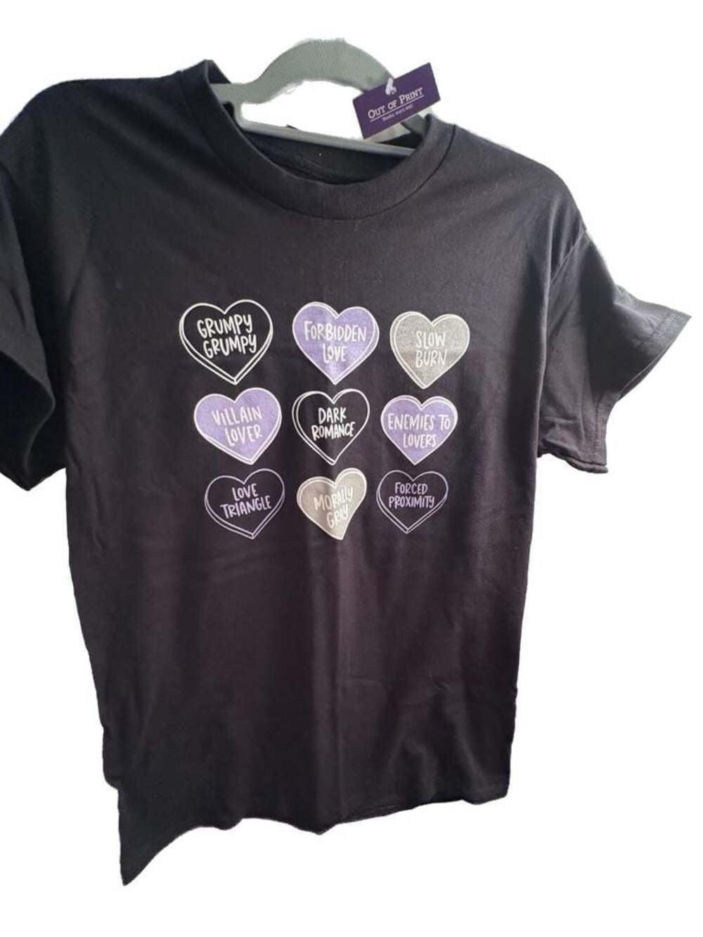 Out of Print Book Tropes Conversation Hearts Graphic T-Shirt
